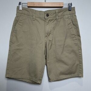 RSQ Men's Mid-Length Chino Shorts 28 Khaki Flat Front Casual Everyday NWOT
